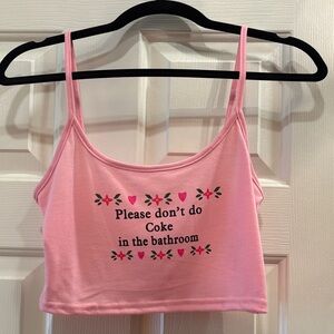 Pink Graphic Crop Top